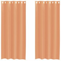 Gordijnen voile met doorvoertules 2 st terracotta 2