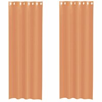 Gordijnen voile met doorvoertules 2 st terracotta 2