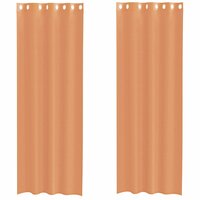 Gordijnen voile met doorvoertules 2 st terracotta 2