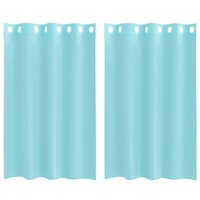 Gordijnen voile met doorvoertules 2 st turkoois 2