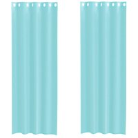 Gordijnen voile met doorvoertules 2 st turkoois 2