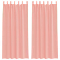 Gordijnen voile met roedezakken 2 st roze 2