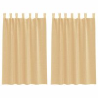 Gordijnen voile met roedezakken 2 st zand 2