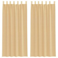 Gordijnen voile met roedezakken 2 st zand 2