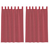 Gordijnen voile met roedezakken 2 st wijnrood 2