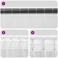 Gordijnen voile met tab top 2 st bruin 7