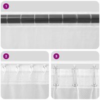 Gordijnen voile met tab top 2 st bruin 7