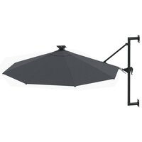 Wandparasol met LED&amp;apos;s 300 cm antracietkleurig 3