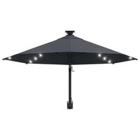 Wandparasol met LED&amp;apos;s 300 cm antracietkleurig 4