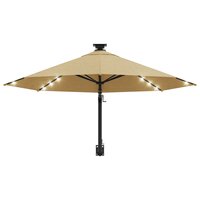 Wandparasol met LED&amp;apos;s 300 cm taupe 4