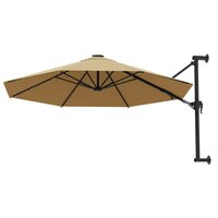 Wandparasol met metalen paal 300 cm taupe 3
