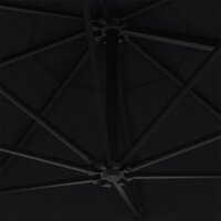 Wandparasol met metalen paal 300 cm zwart 7
