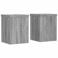 Plantenstandaards 2 st 15x15x20 cm bewerkt hout grijs sonoma 2