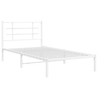 Bedframe met hoofdbord metaal wit 107x203 cm 3