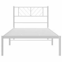 Bedframe met hoofdbord zonder matras metaal wit 75x190 cm 5