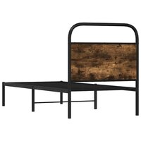 Bedframe zonder matras bewerkt hout gerookt eiken 75x190 cm 7