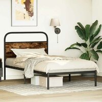 Bedframe zonder matras bewerkt hout gerookt eiken 100x190 cm 4
