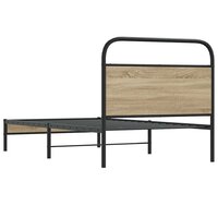 Bedframe zonder matras bewerkt hout gerookt eiken 90x200 cm 7