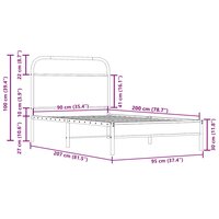 Bedframe zonder matras bewerkt hout gerookt eiken 90x200 cm 9