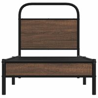 Bedframe zonder matras bewerkt hout bruin eikenkleur 75x190 cm 5