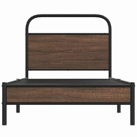 Bedframe zonder matras bewerkt hout bruin eikenkleur 90x190 cm 5
