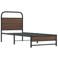 Bedframe zonder matras bewerkt hout bruin eikenkleur 80x200 cm 3