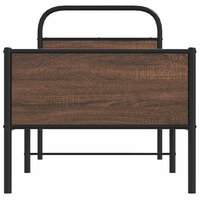 Bedframe zonder matras bewerkt hout bruin eikenkleur 75x190 cm 5