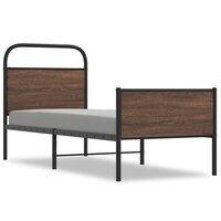 Bedframe zonder matras bewerkt hout bruin eikenkleur 80x200 cm 2