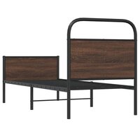 Bedframe zonder matras bewerkt hout bruin eikenkleur 80x200 cm 7