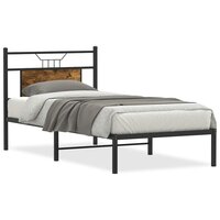 Bedframe zonder matras hout gerookt eikenkleurig 75x190 cm 2