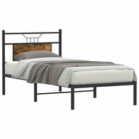 Bedframe zonder matras hout gerookt eikenkleurig 75x190 cm 3