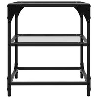 Salontafel met transparant glazen blad 40x40x45 cm staal 5