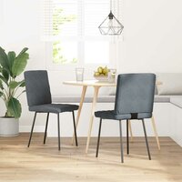 Eetkamerstoelen 2 st fluweel donkergrijs 2