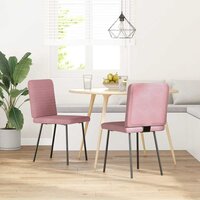 Eetkamerstoelen 2 st fluweel roze 2