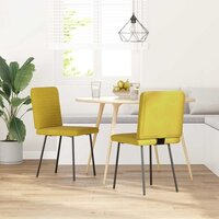 Eetkamerstoelen 2 st fluweel geel 2