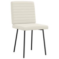Eetkamerstoelen 2 st fluweel cr&egrave;mekleurig 3