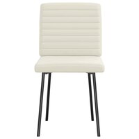 Eetkamerstoelen 2 st fluweel cr&egrave;mekleurig 4