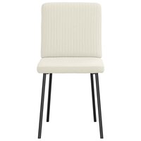 Eetkamerstoelen 2 st fluweel cr&egrave;mekleurig 4