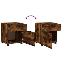 Dossierkast verrijdbaar 45x38x54 cm bewerkt hout gerookt eiken 6