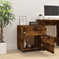 Dossierkast verrijdbaar 45x38x54 cm bewerkt hout gerookt eiken 7