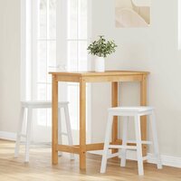 Barstoelen 2 st massief hout wit 3