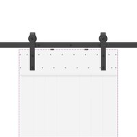 Doos met onderdelen voor schuifdeur 213,5 cm staal zwart 8