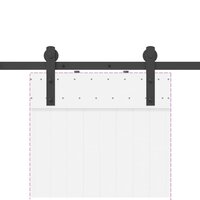 Doos met onderdelen voor schuifdeur 152 cm staal zwart 8