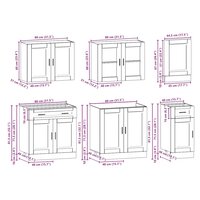 7-delige Keukenkastenset Kalmar bewerkt hout betongrijs 9