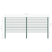 Schuttingpaneel met palen 3,4x1,2 m ijzer groen 5