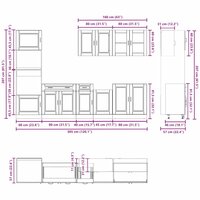 7-delige Keukenkastenset Porto bewerkt hout oud houtkleurig 8