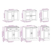 7-delige Keukenkastenset Porto bewerkt hout oud houtkleurig 9