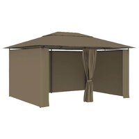Tuinpaviljoen met gordijnen 180 g/m&sup2; 4x3 m taupe 2