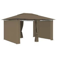 Tuinpaviljoen met gordijnen 180 g/m&sup2; 4x3 m taupe 3