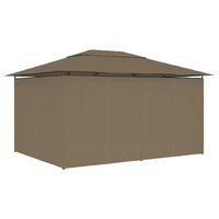 Tuinpaviljoen met gordijnen 180 g/m&sup2; 4x3 m taupe 4